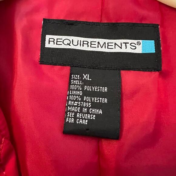 Requirements Red quilted blazer jacket coat with zipper pockets size XL - Picture 3 of 5